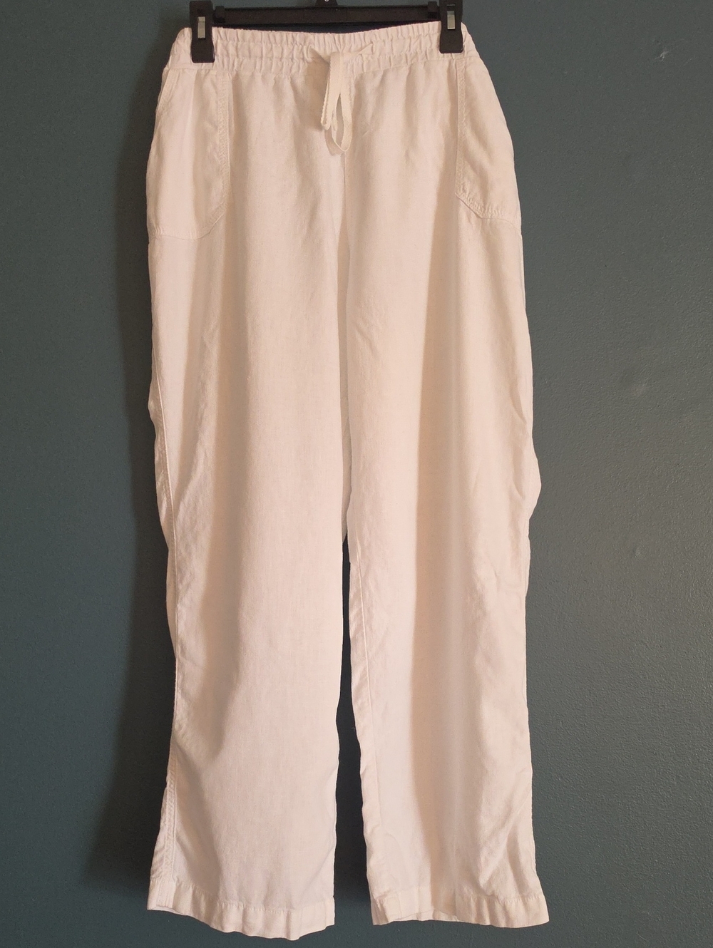 Cato White Wide-Leg Drawstring Pants